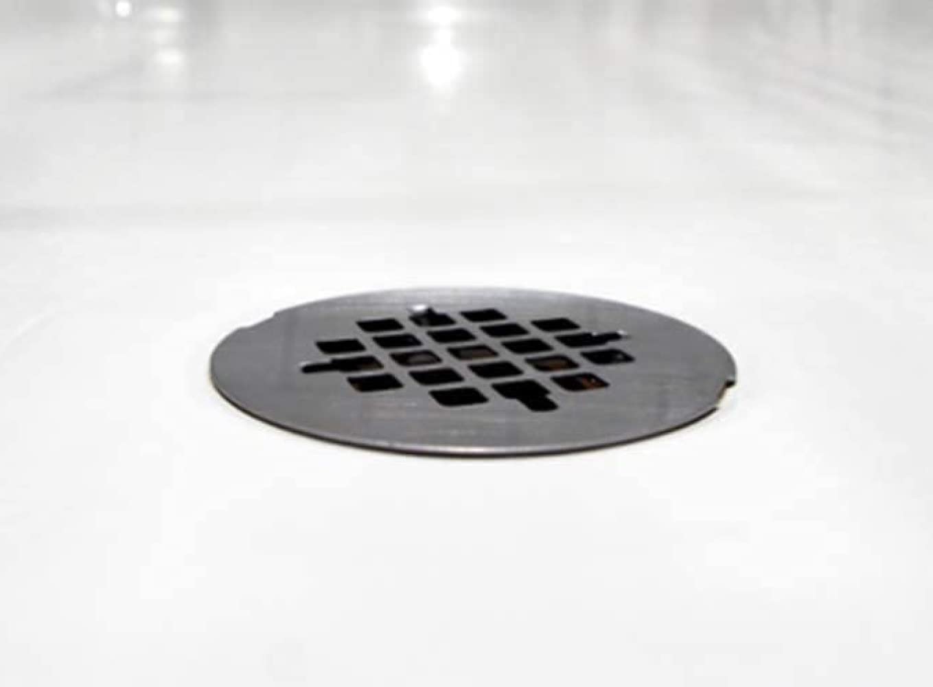 Westbrass A206P-62 2" No-Caulk PVC Compression Shower Drain with 4-1/4" Round Grid Cover, Matte Black