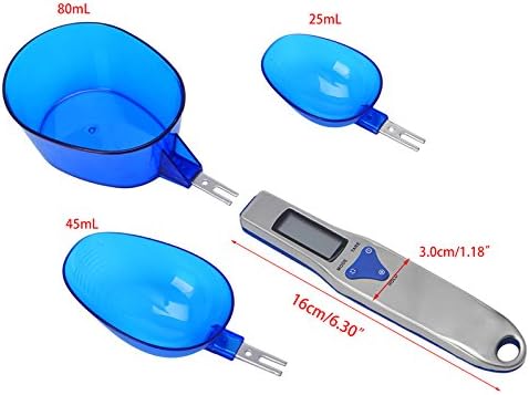 Meichoon Digital Food Scale with 3 Measuring Spoons, Portable LCD Display, Weighing Ingredients (1.1lb/500g)