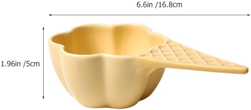 Decorative Small Ceramic Ice Cream Bowls with Handles, Porcelain Dessert Serving Bowl, Cute Snack Dish
