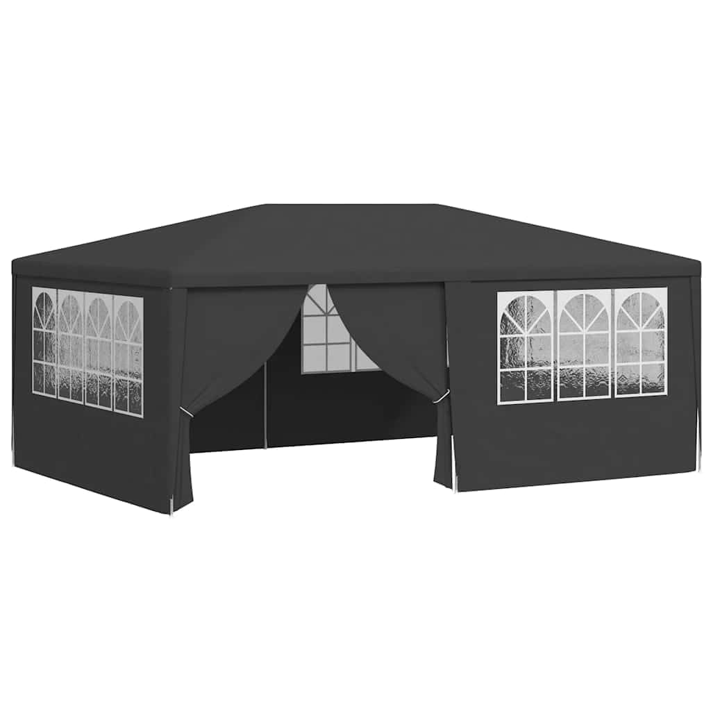 Xhnifbn 4x6 ft Party Tent Anthracite Steel Frame Shelter, UV & Water Resistant Outdoor Canopy for Backyard, Garden, Patio Weddings and Events, Easy Setup Gazebo Style for Small Gatherings