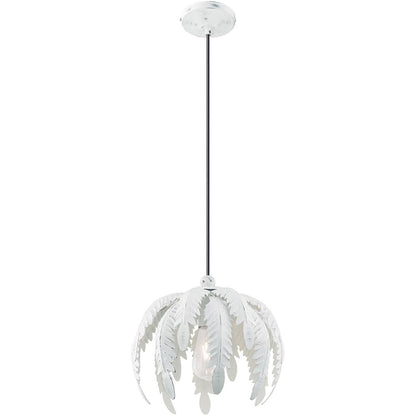 Livex Lighting 41231-60 Acanthus - One Light Mini Pendant, Antique White Finish with Antique White Metal Shade