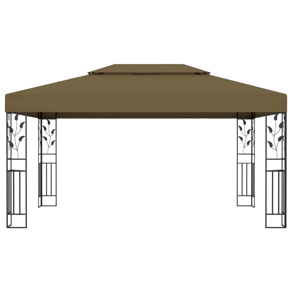 Taupe Outdoor Gazebo 100% Polyester with PA Coating, Powder-Coated Steel Frame, 9.8 x 13.1 ft Rectangular Canopy Tent for Patio, Garden, Backyard Events Outdoor Structures