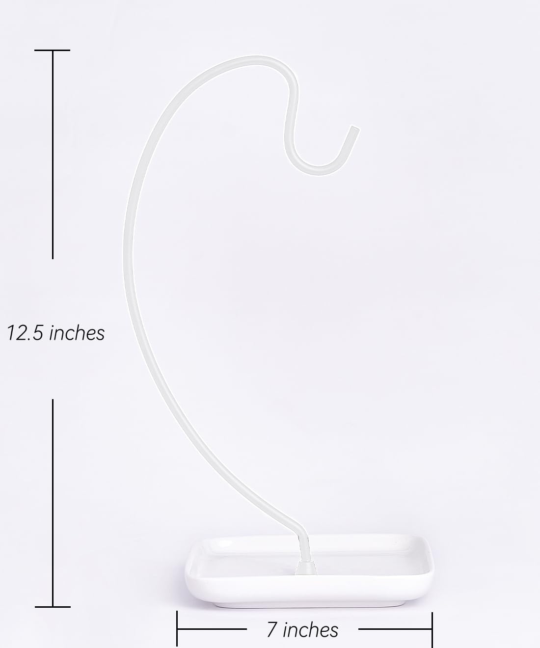 VROOMIUM Banana Holder Stand with Ceramic Bowl - Holds Up to 5 Pounds Bananas, Hassle-free Cleaning, Stylish and Chic Design Banana Rack, White