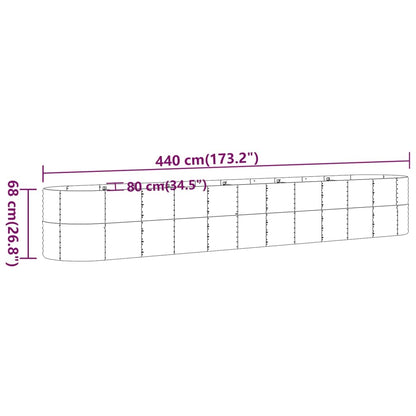 Mhdvray Large Oval Raised Garden Bed 173x173x27 in, Heavy-Duty Powder-Coated Steel Planter Box for Vegetables Flowers Herbs, Spacious Outdoor Raised Bed for Patio Balcony Modern Grey