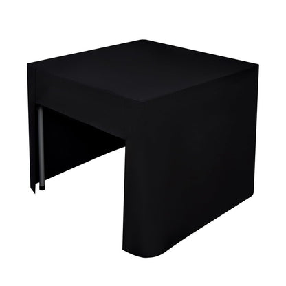 Nacuci 34X34 Inch Black Square Fitted Tablecloth Open Back Fitted Table Cloth Washable Polyester for Folding Table Display Trade Show Party Wedding Banquet Birthday