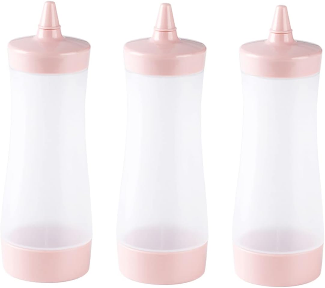 3PCS Sauce Squeeze Bottle, Plastic Oil Bottle, BBQ Sauce Bottle, Small Squeeze Bottles for Salad Dressing, Ketchup,