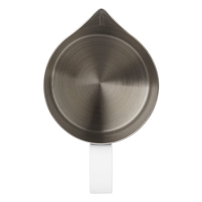 Dianoo Milk Frothing Pitcher With Handle, 600ml Stainless Steel Steaming Pitcher, Espresso Milk Frother Cup For Coffee Cappuccino Latte Art, White