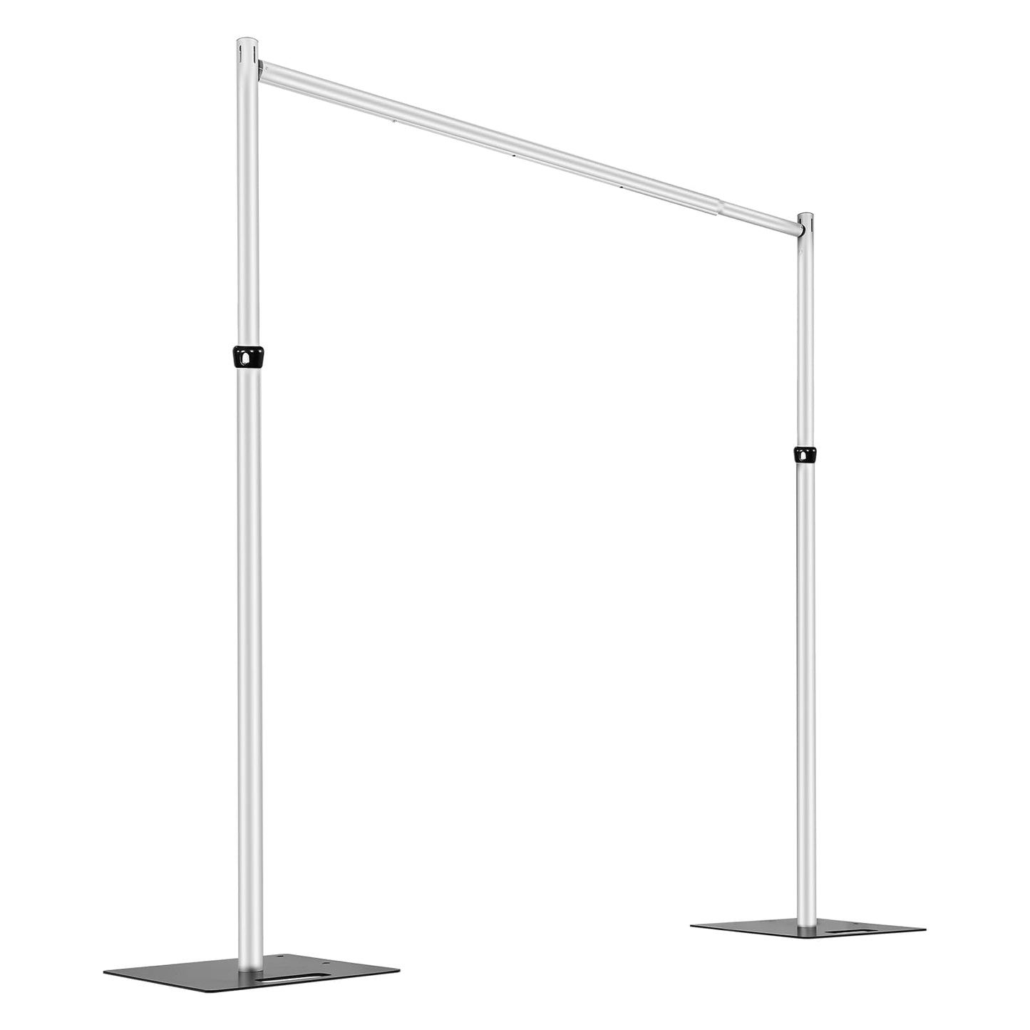Hecis 7-12Ft Pipe and Drape, 7-12' Tall x 7-12' Wide Adjustable Pipe and Drape Stand, Heavy Duty Backdrop Stand for Event, Party, Trade Shows and Wedding Decor