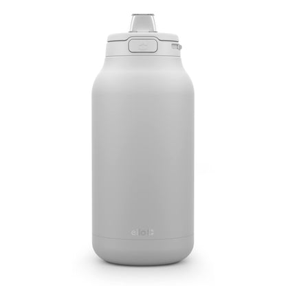 Ello Hydra 64oz Stainless Steel Water Jug with Locking Leak Proof Lid | Reusable Half Gallon Vacuum Insulated Metal Bottle with Silicone Straw, Keeps Drinks Cold All Day, Gift Ready, Grey