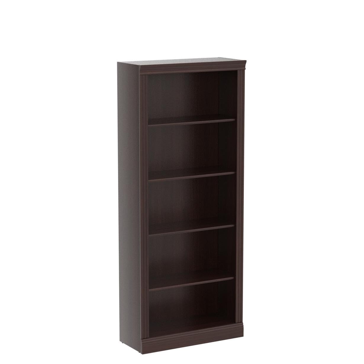 Bush Furniture Saratoga Tall 5 Shelf Bookcase - Set of 2 in Harvest Cherry