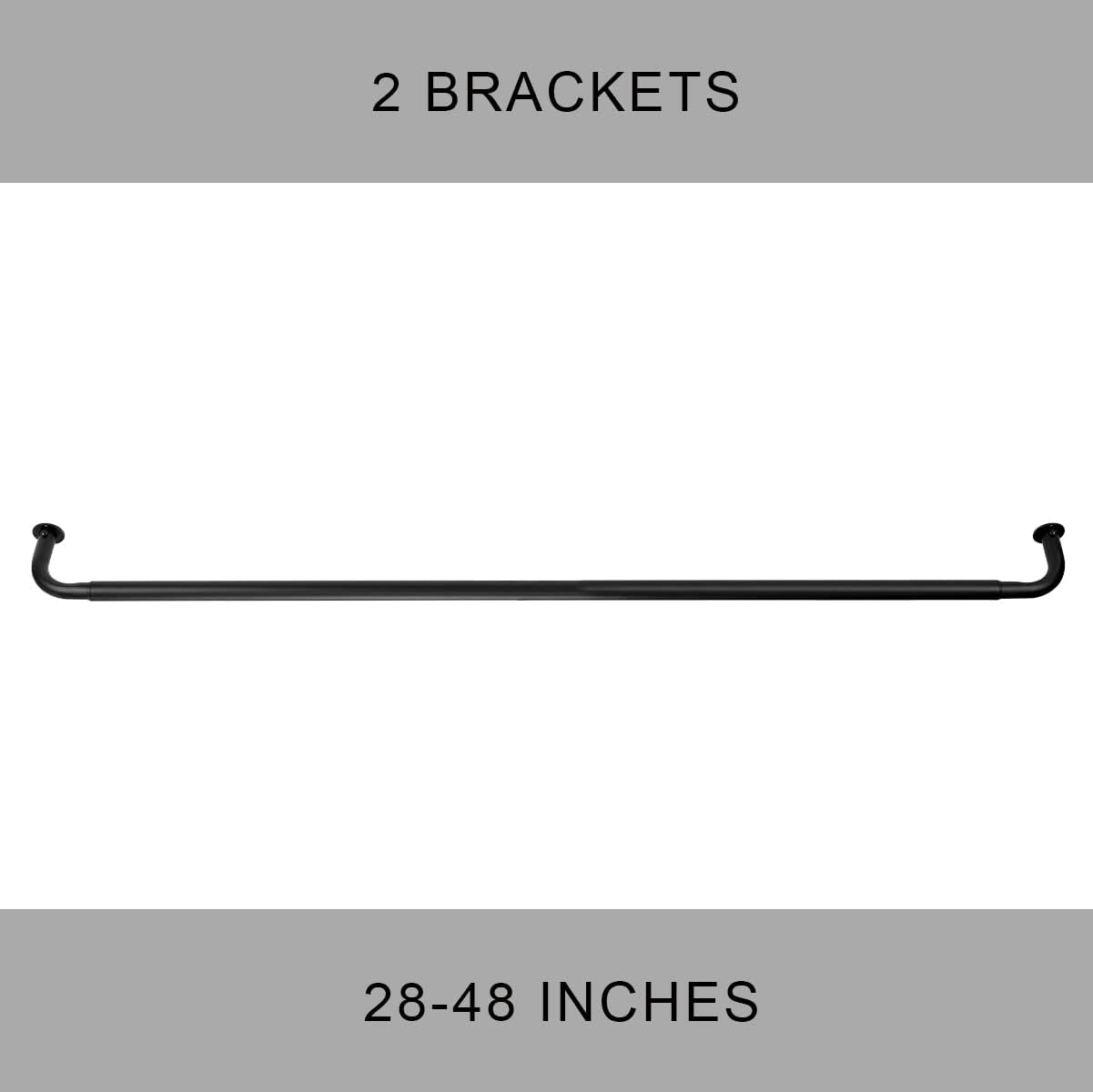 Room Darkening Curtain Rod, Wrap Around Design, Extra-Thick 1-Inch Diameter Extendable Metal Rod Set for Blackout