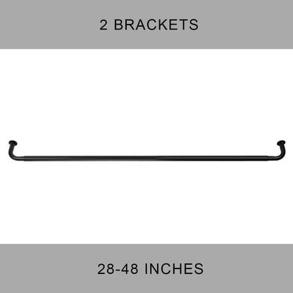 Room Darkening Curtain Rod, Wrap Around Design, Extra-Thick 1-Inch Diameter Extendable Metal Rod Set for Blackout