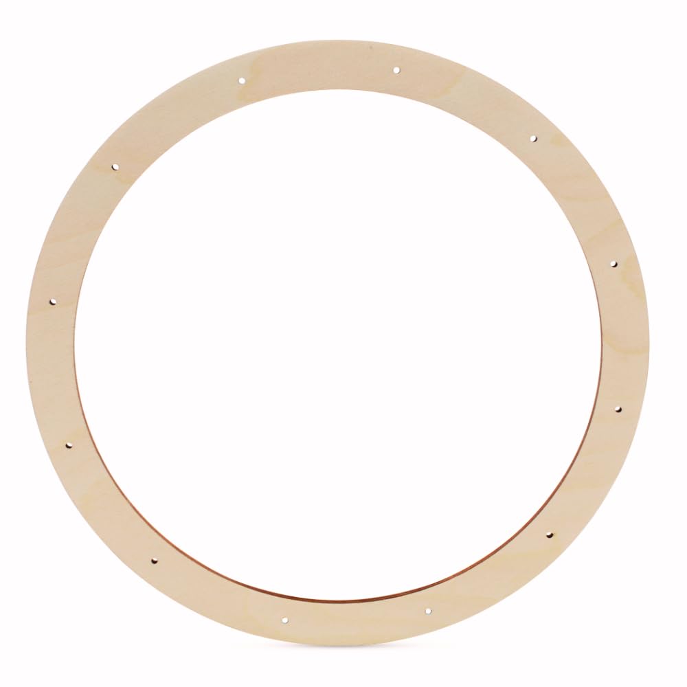 Woodpeckers Large Wreath Frame 13-inch Diameter, Pack of 1 Wood Forms, Rings for Crafts & Door With Lights