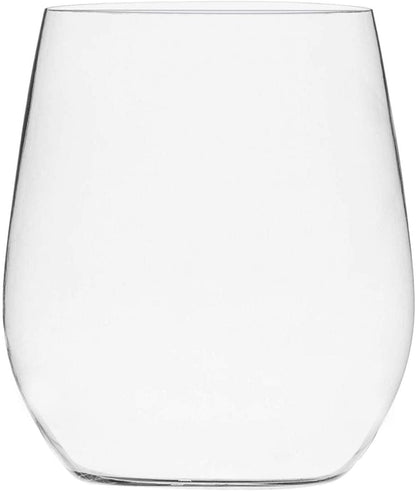 Munfix Disposable Plastic Wine Glasses, Stemless 12 oz Clear Shatterproof Cups, BPA-Free, 48 Pack