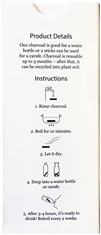 Kishu Binchotan Charcoal - Water Purifying Sticks for Great-Tasting Water, 4 Sticks for Personal-Sized Bottles