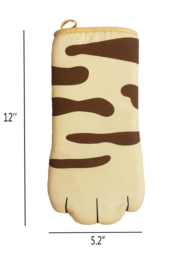 Oven Mitts Kitchen Cooking Baking Heat Resistant Cat Glove, 1 Pair Claw