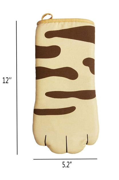 Oven Mitts Kitchen Cooking Baking Heat Resistant Cat Glove, 1 Pair Claw