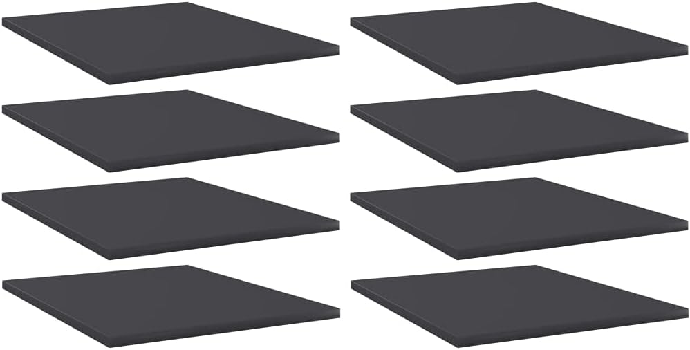 15.7"x19.7"x0.6", Set 8 vidaXL Gray Bookshelf Boards, Durable Engineered Wood, Modern Design, Versatile Storage