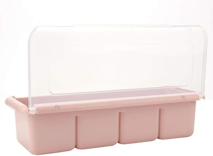 Yosoo 4 Compartments Seasoning Box Spice Rack Organizer, 11.42 * 4.53 * 2.76in Container