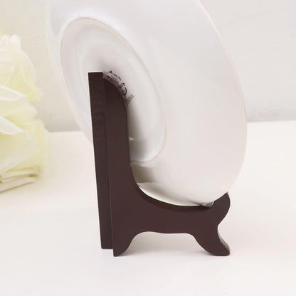 PRETYZOOM 3pcs Wooden Plate Stands for Display: 5 Inches Easel Display Holder, Table Top Easels for Photos