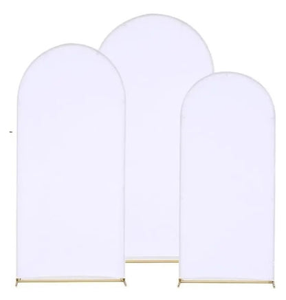 Metal Wedding Arch Backdrop Stand with Cover Backdrop Stand for Birthday Party Ceremony Anniversary Celebration Door Arch Frame(Frame with Cover)