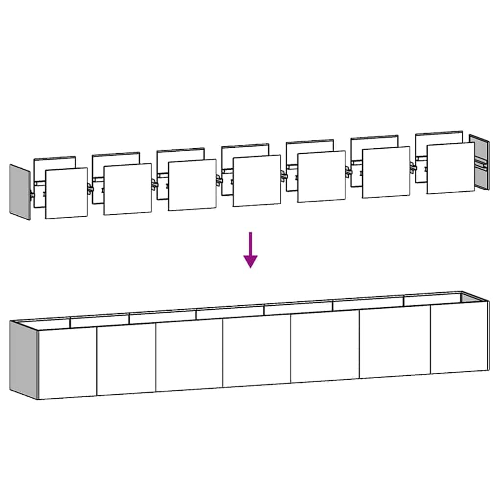 Tmriohed Large Rectangular Planter Box Black Cold-Rolled Steel Matte Outdoor Planter 110.2 x 15.7 x 15.7 in for Garden Patio Balcony Container Gardening