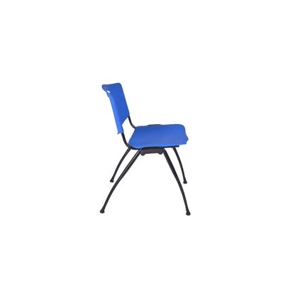 Regency Kobe 72 x 30 in. T-Base Training Seminar Table- Neo Walnut, 2 M Stack Chairs- Blue