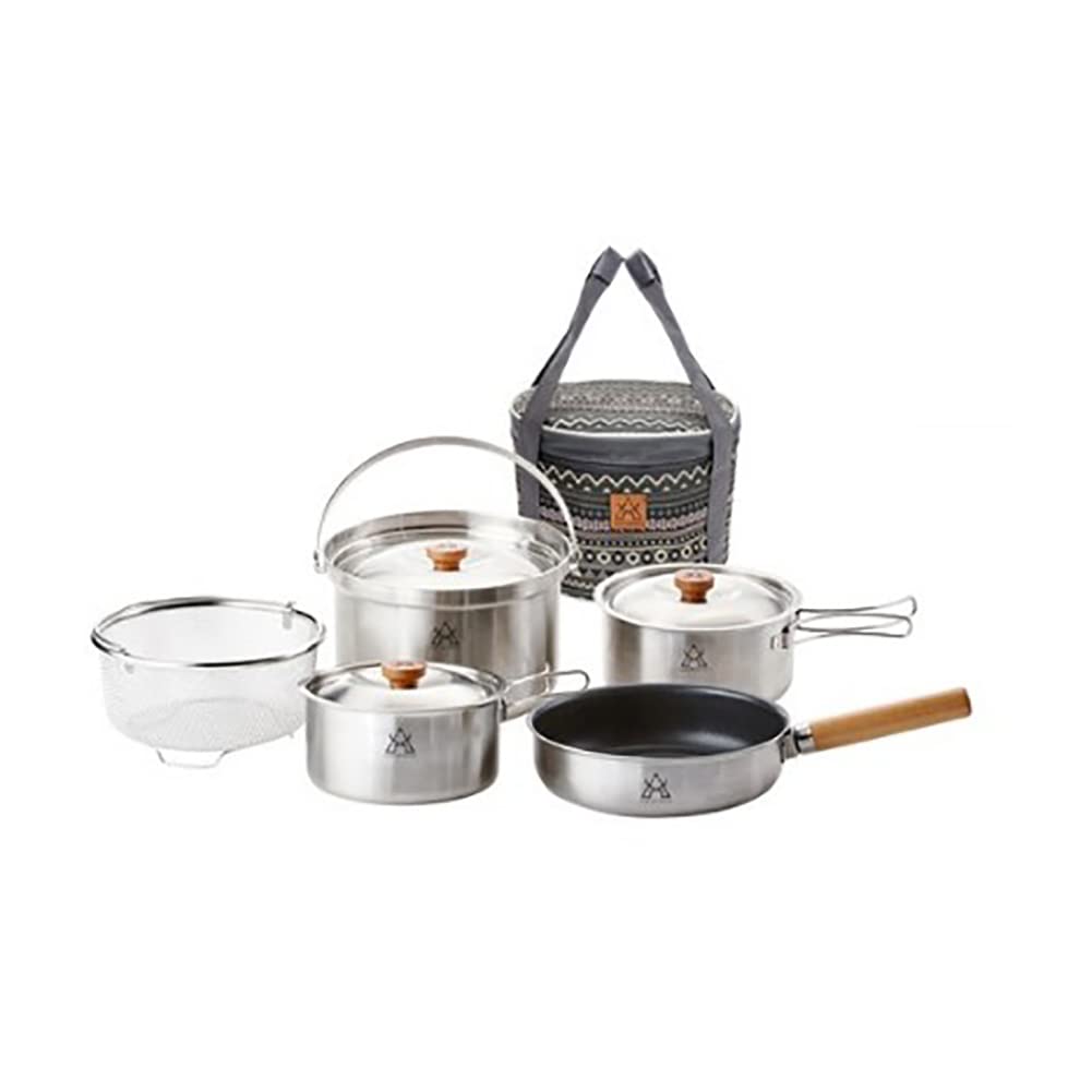 It likes KZ Premium camping outdoor Stainless Steel Clad Cook Set 6P