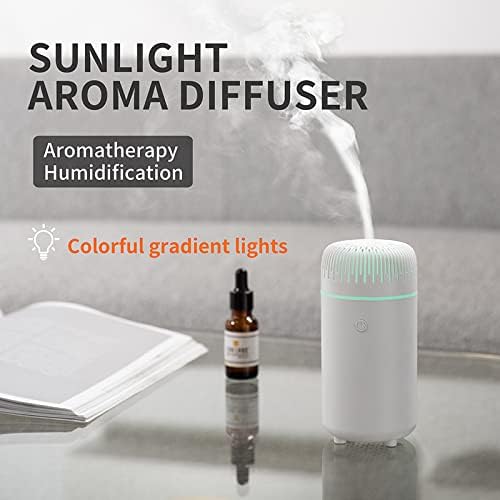 Portable Car Diffusers for Essential Oils, 7 Color Mini Humidifier, USB Diffuser for Office and Bedroom, Black