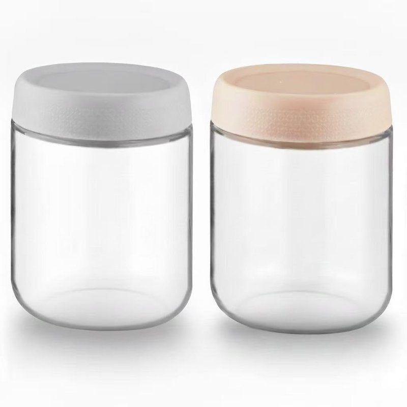DMuuuDM 2 Pack Glass Overnight Oats Containers with Lids,Stackable Wide Mouth Mason Glass Jars with Airtight Seal Lids,Food Storage Jars for Meal Prep,Yogurt Parfaits,Meal Prep,Pudding,Spices (16 Oz)
