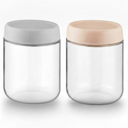 DMuuuDM 2 Pack Glass Overnight Oats Containers with Lids,Stackable Wide Mouth Mason Glass Jars with Airtight Seal Lids,Food Storage Jars for Meal Prep,Yogurt Parfaits,Meal Prep,Pudding,Spices (16 Oz)