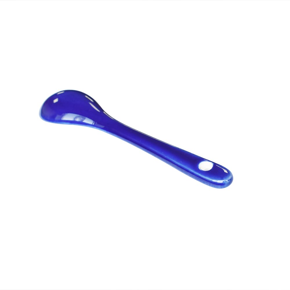 Albedel Blue 6 pcs Porcelain Egg Spoons Ceramic Spoons 4.7 inch Coffee Dessert Yogurt Tea Milky Tea