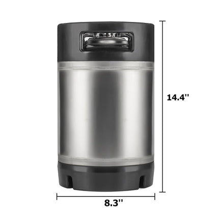 TMCRAFT New 2.5 Gallon Ball Lock Keg, Stainless Steel Beer Keg with Dual Rubber Handle for Home Brew- 2 Pack