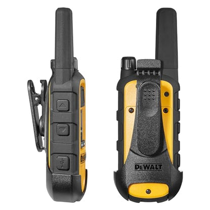 DEWALT DXFRS800 FRS Walkie Talkies Long Range 2 Way Radio, 2 Watt, Waterproof & Rechargeable, 2 Pack