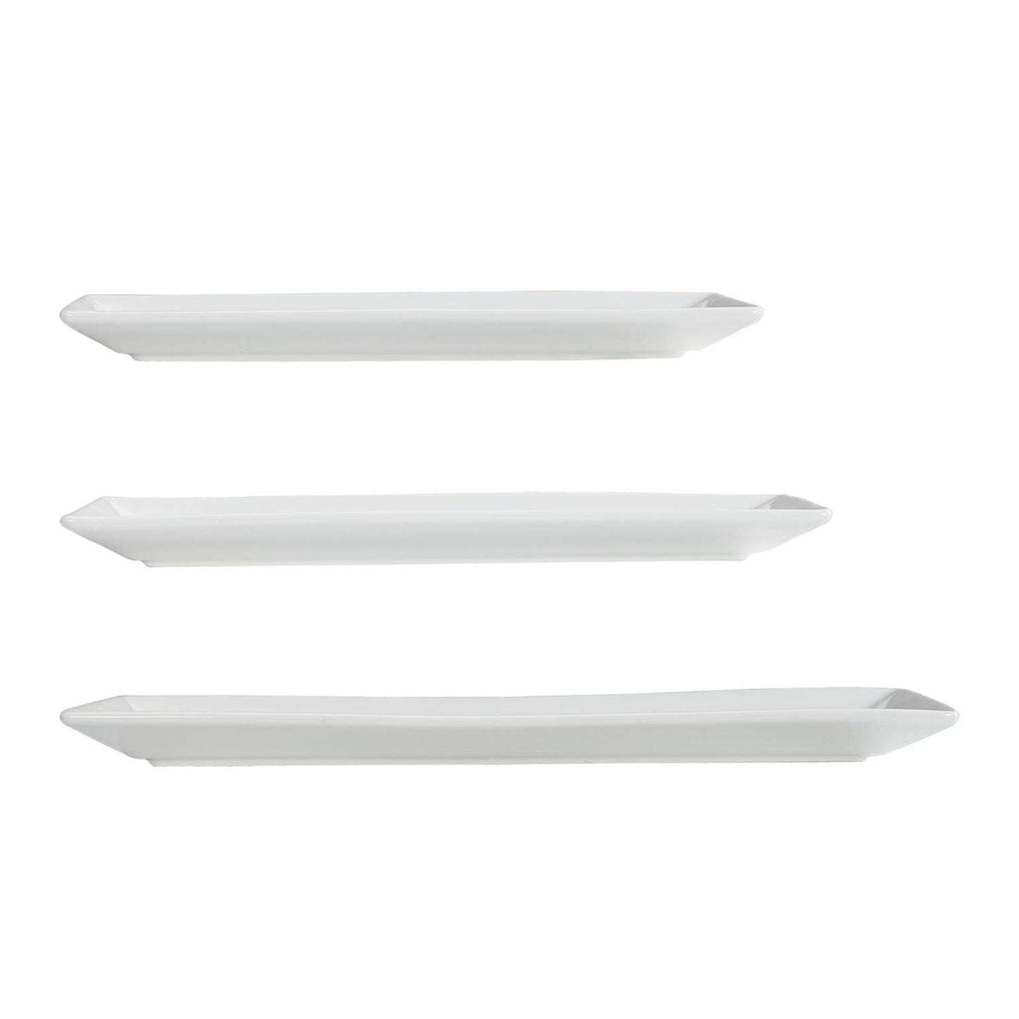 Amazon Basics 3-Piece Porcelain Serving Platters, Oven Safe, for Entertaining, Appetizer, Dinner, Dessert, 12.75 inch, 11 inch, 10 inch, White