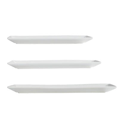 Amazon Basics 3-Piece Porcelain Serving Platters, Oven Safe, for Entertaining, Appetizer, Dinner, Dessert, 12.75 inch, 11 inch, 10 inch, White