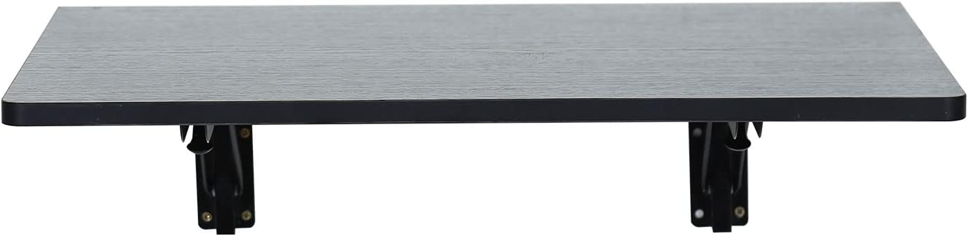 Folding Wall Desk, Wall Mounted Fold Down Desk for Small Space, Floating Desk (Black, Medium)