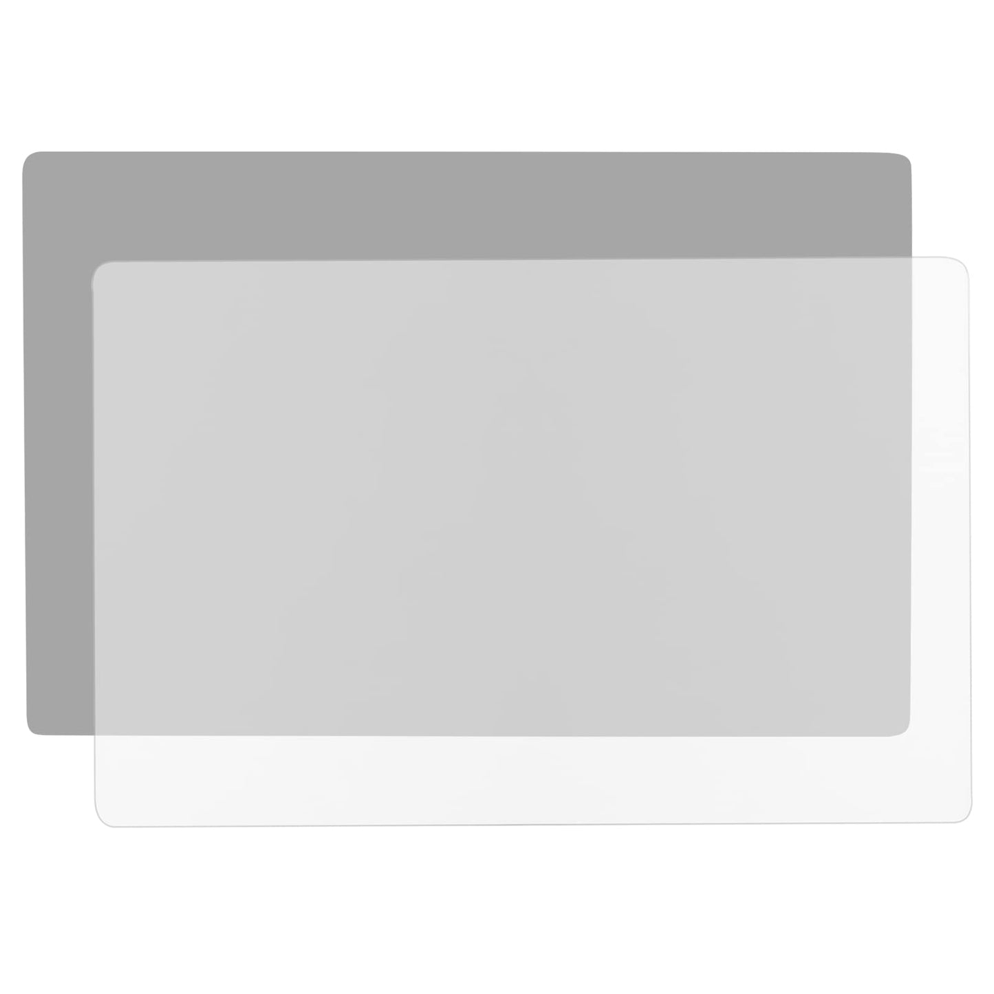 2 Pack Silicone Mats for Kitchen Counter, Treerit 23.62" x 15.75" Thick Large Silicone Mat, Nonskid Heat Resistant Countertop Protector, Easy to Clean, 1 Gray and 1 White Translucent