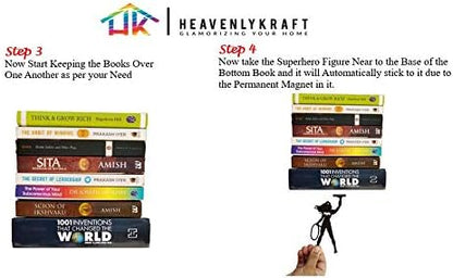 249 Wall Mounted Metal Floating Bookshelf Supported by Superheros Invisible Bookshelf Metal Shelf Superhero Decoration