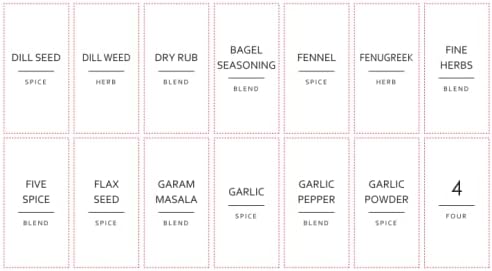 Talented Kitchen 140 Pack of Minimalist Spice Jar Labels, Preprinted Water Resistant Stickers (Gold Text)