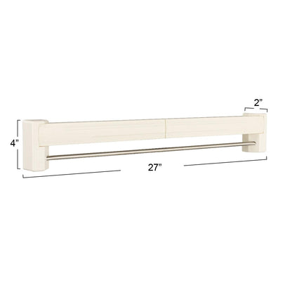 Household Essentials Metal and Plastic Wall Mount Telescoping Drying Rack, Compact Laundry Rack
