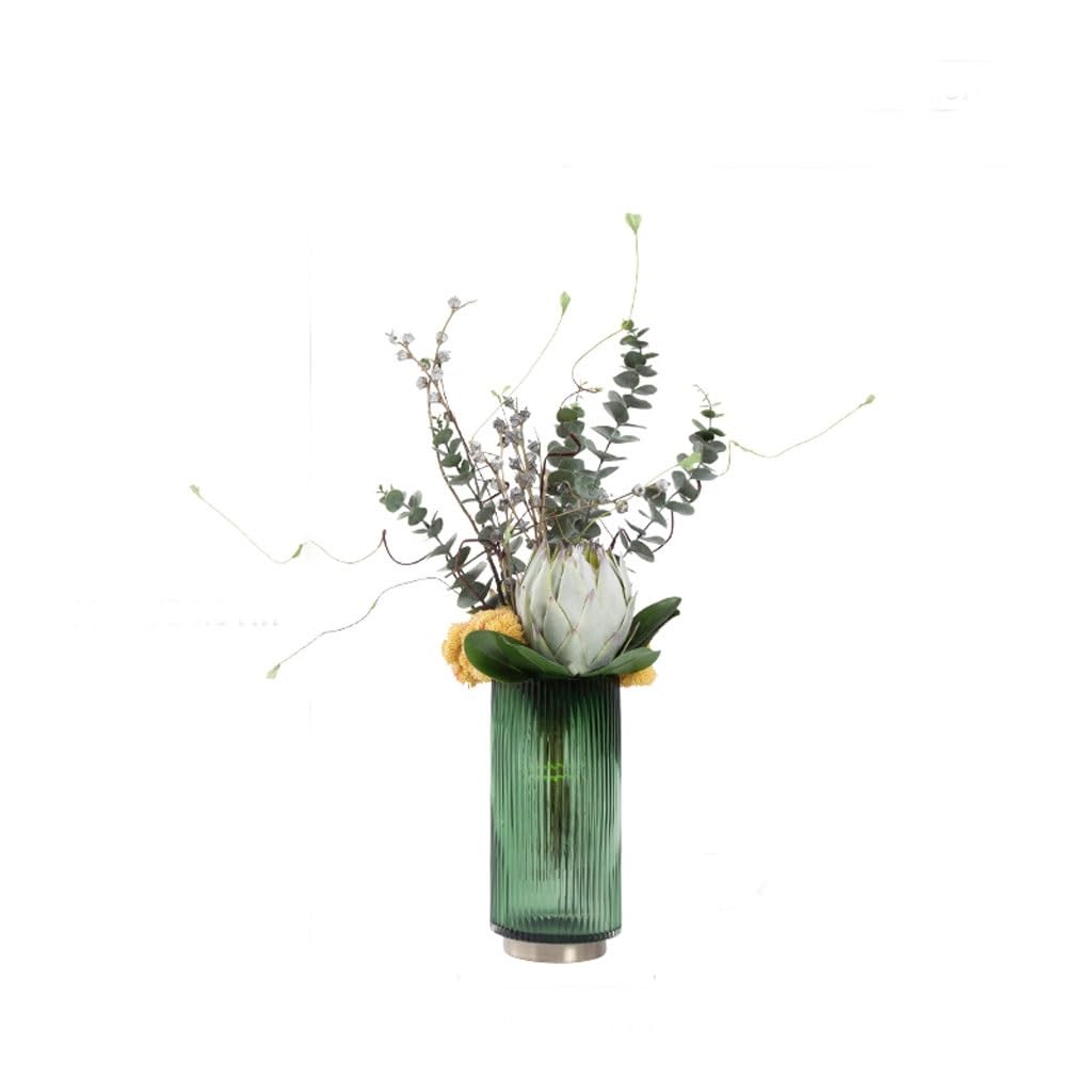 Artificial Bonsai Tree Nordic Light Luxury Simulation Flower Art Set Glass Vase Decoration Living Room Porch Dining Table Coffee Table Fake Flower Interior Decoration Artificial Plant Bonsai Tree(B)
