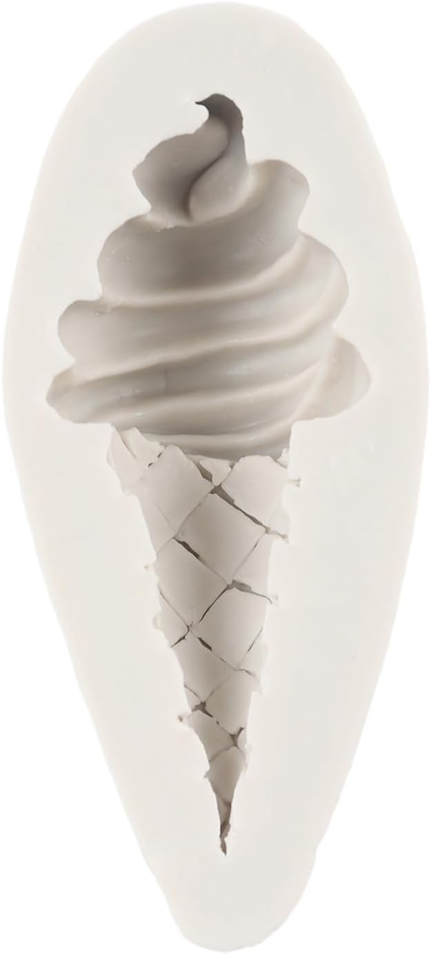 Ice Cream Silicone Mold, Cone Fondant Molds for Baby Birthday Party Cake Decoration, Cupcake Topper