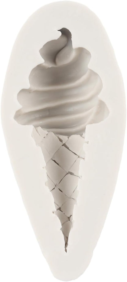 Ice Cream Silicone Mold, Cone Fondant Molds for Baby Birthday Party Cake Decoration, Cupcake Topper