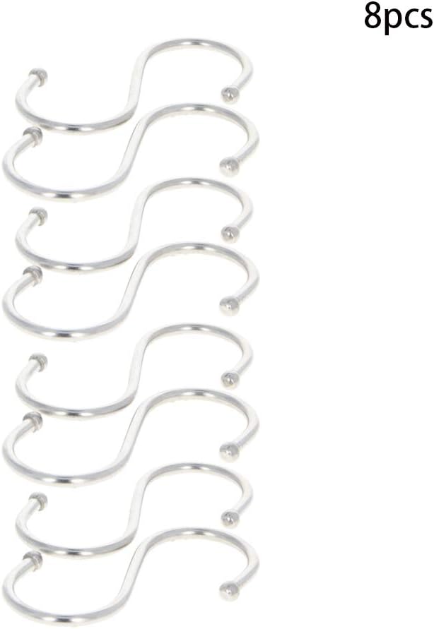 MroMax 50mm/1.97" Stainless Steel S Hooks, Silver S Shaped Hook Hangers for Multiple Uses, 8Pcs