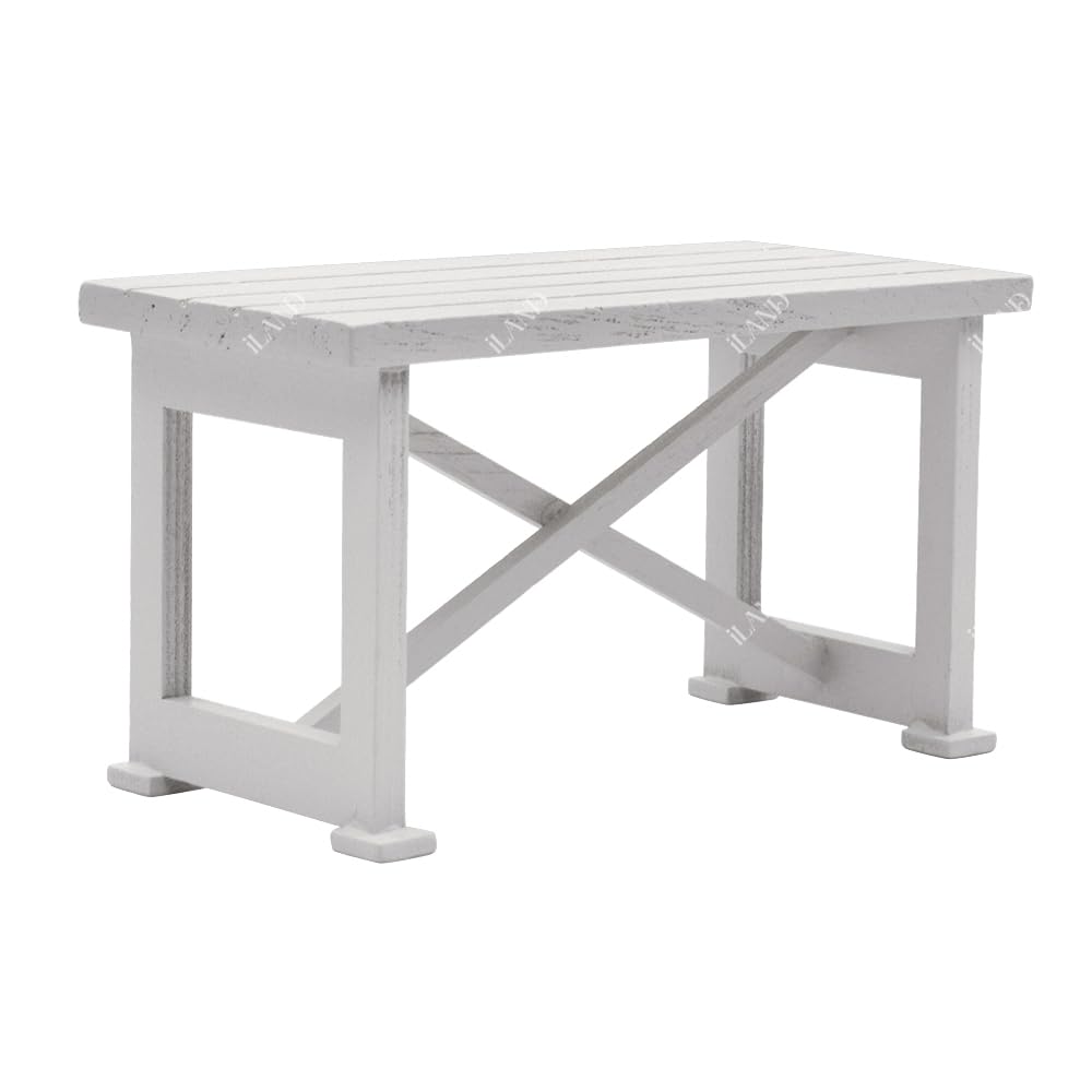 iLAND Dollhouse Furniture of Wooden Table for Doll House Garden Decor, Miniature Dollhouse Accessories Tiny Table Model on 1/12 Scale