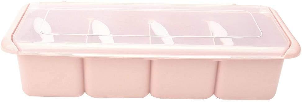Yosoo 4 Compartments Seasoning Box Spice Rack Organizer, 11.42 * 4.53 * 2.76in Container