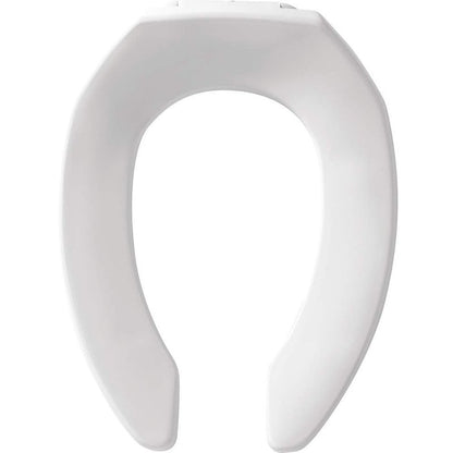 BEMIS 1955SSTFR Commercial Heavy Duty Fire Retardant Open Front Toilet Seat without Cover, Industrial No Slam Seat, Made in USA, Elongated, White