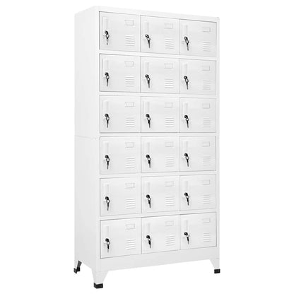 Xolmizyn 18-Compartment Industrial Locker Cabinet, Heavy Duty Metal Storage Organizer for Office Gym School, Matte Gray Sheet Metal Locking Cabinet 35.4 x 15.7 x 70.9 Inches