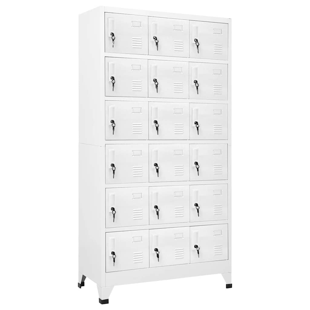 Heofavd 18-Door Locker Cabinet, Industrial Heavy Duty Sheet Metal Storage Unit with Locking Mechanism, 70.9" H Matte Gray Metal Organizer for Office, Gym, and Utility Rooms